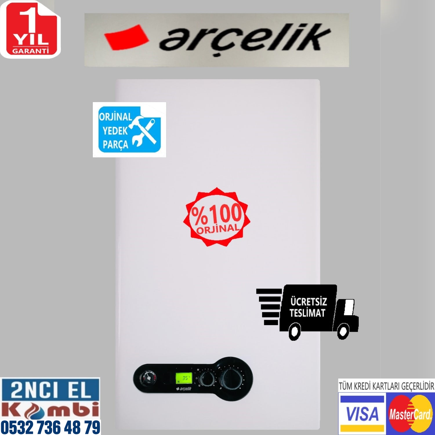 kombi Arçelik 24 kW Hermetik katalog görseli